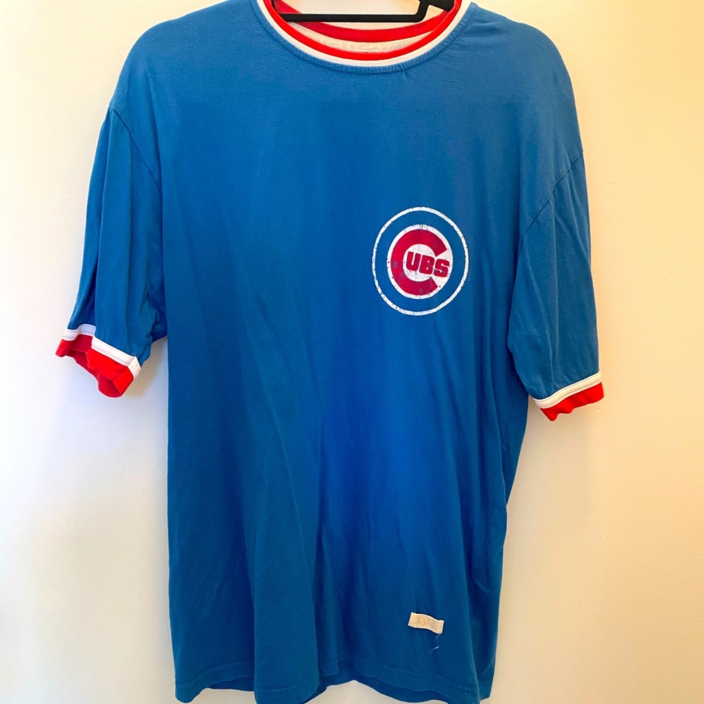 Red Jacket CHICAGO CUBS t-shirt ringer MLB stitched patch baseball ⚾️